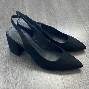 ASOS black slingback pump heels US8 NWT